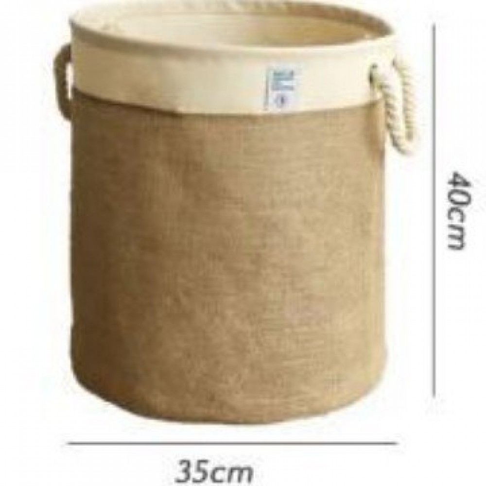 Jute Laundry Basket Handheld Cotton Rope Hamper