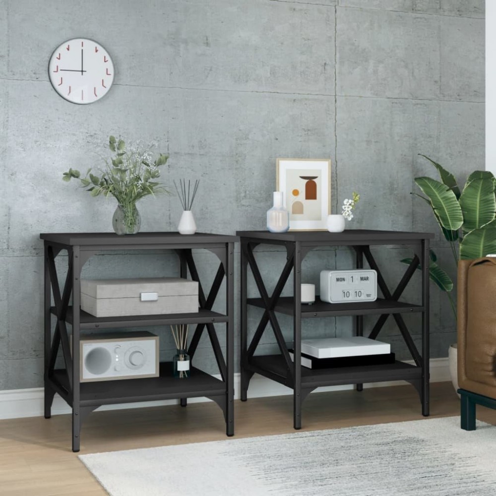 Side Tables, 2 pcs., 40x Wood-based material   Side Tables