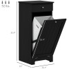 Laundry Hamper Cabinet, Laundry Cabinet with Tilt Out Laundry Basket and Drawer, Black