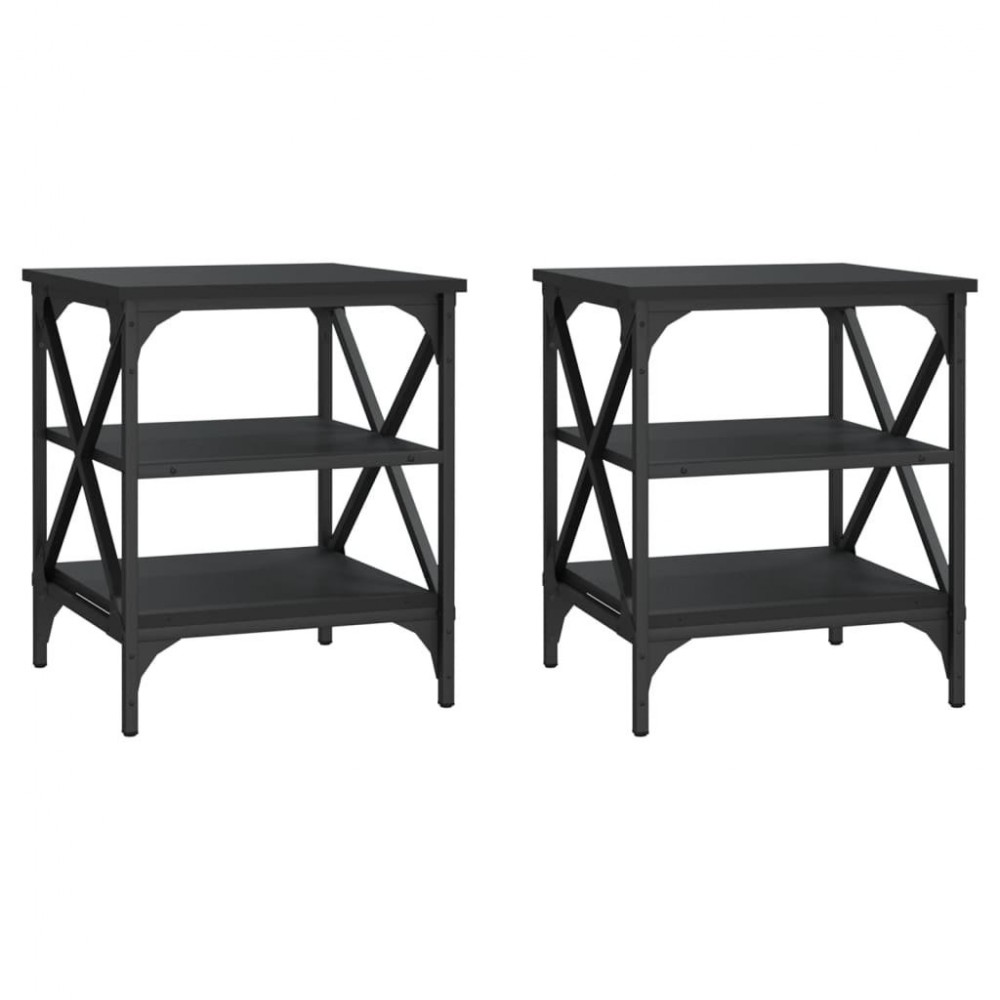 Side Tables, 2 pcs., 40x Wood-based material   Side Tables