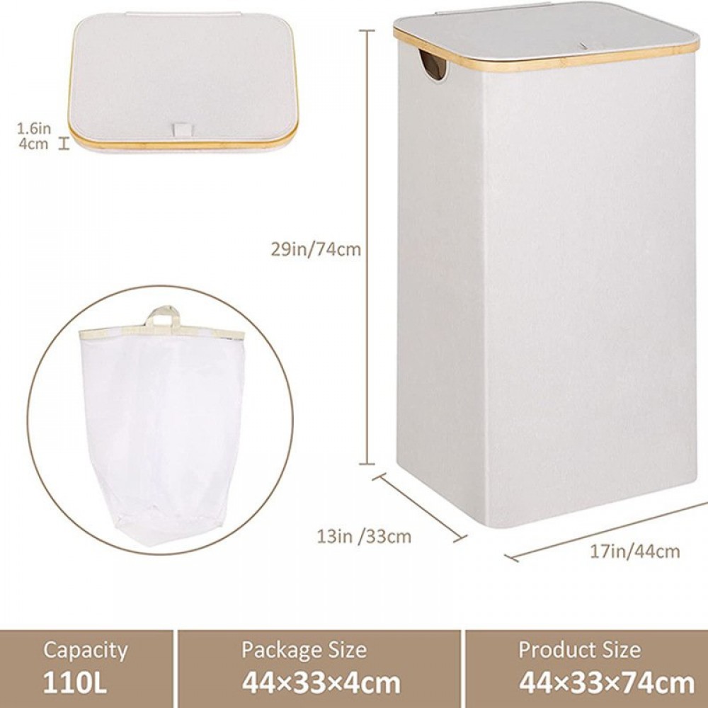 Household Oxford Cloth Foldable Laundry Basket With Lid