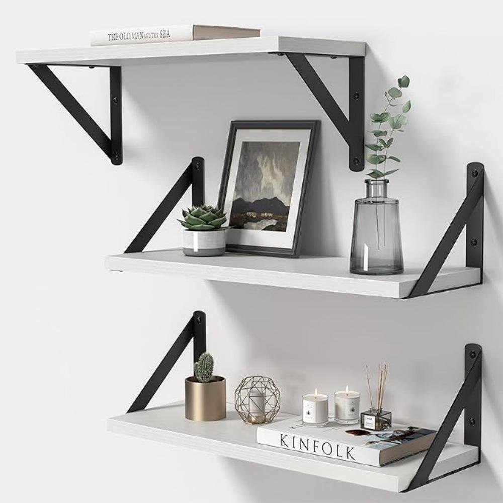 Wall-mounted Floating Shelf Rack, Wooden Wall Storage Organizer