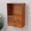 No Hole Wooden Wall Shelf Wall Decoration Wall Cabinet Creative Lattice Storage Cabinet Living Room Bedroom Storage Rack
