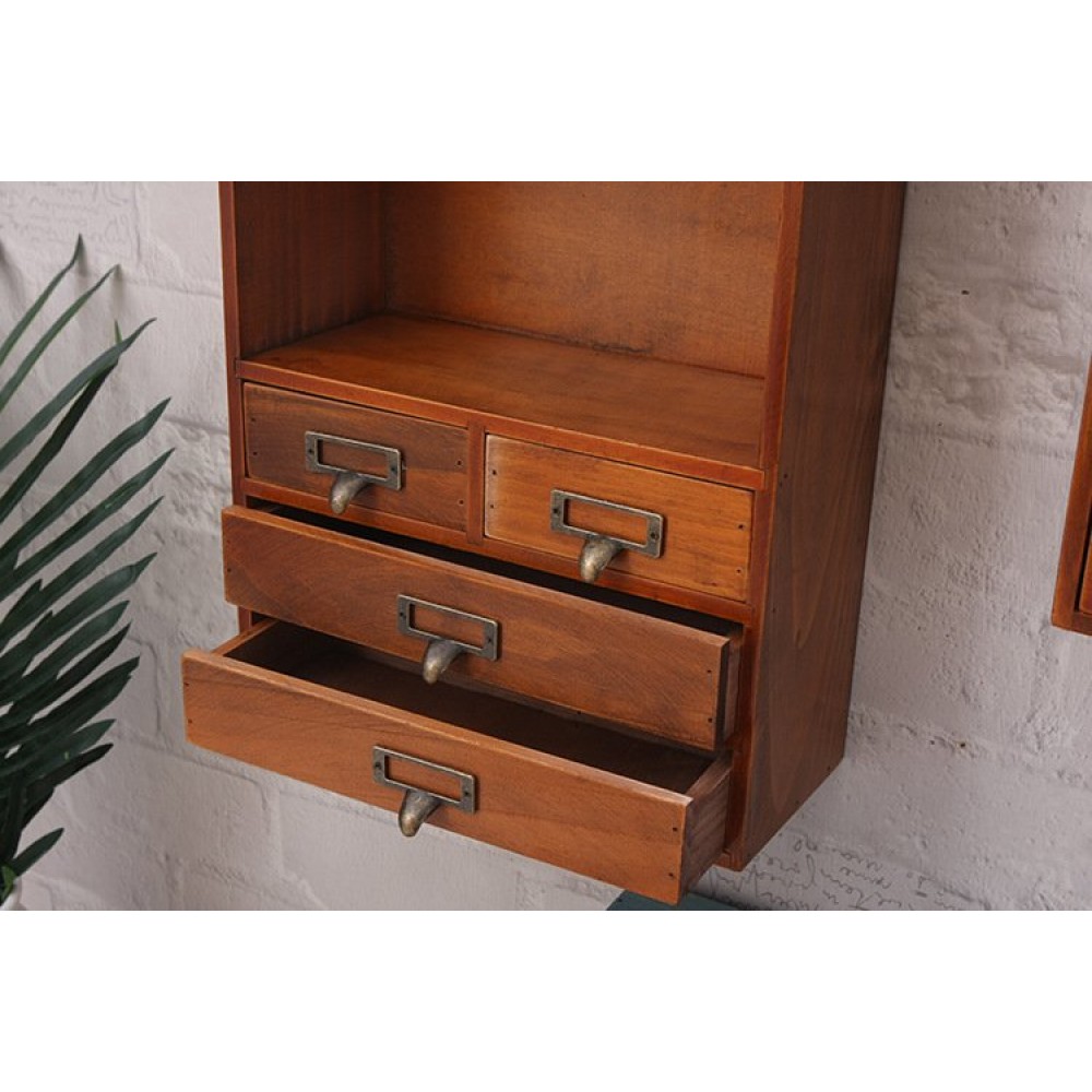 No Hole Wooden Wall Shelf Wall Decoration Wall Cabinet Creative Lattice Storage Cabinet Living Room Bedroom Storage Rack