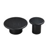 2-Piece Modern Round Coffee Table Set For Living Room,Easy Assembly Coffee Tables, End Side Tables For Leisure Area,Office,Black