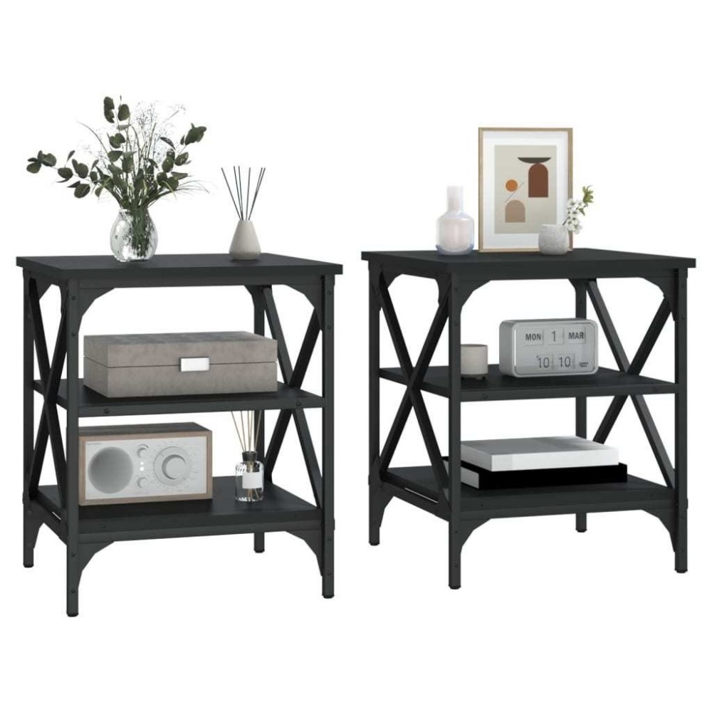 Side Tables, 2 pcs., 40x Wood-based material   Side Tables
