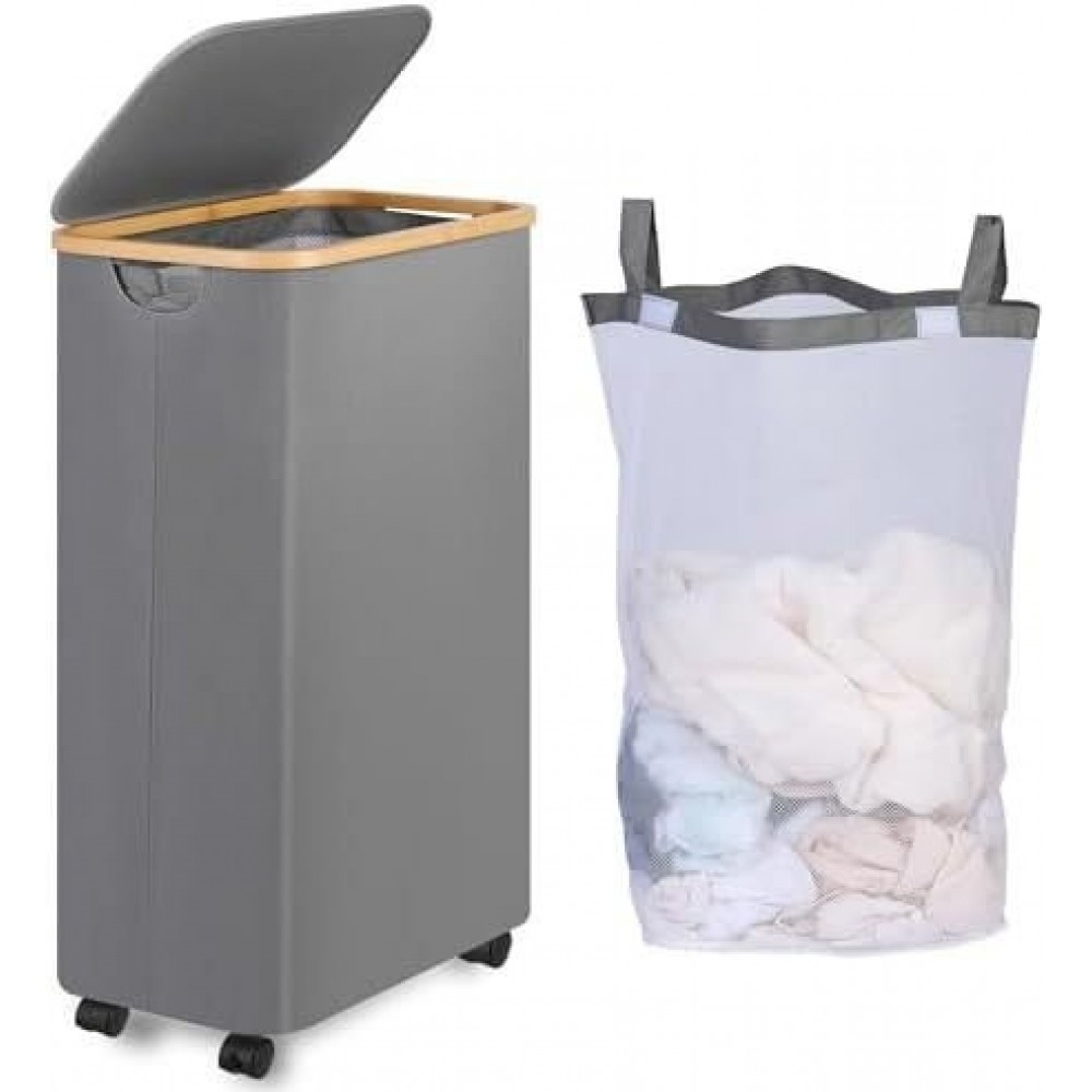 Laundry Basket Foldable With Wheels