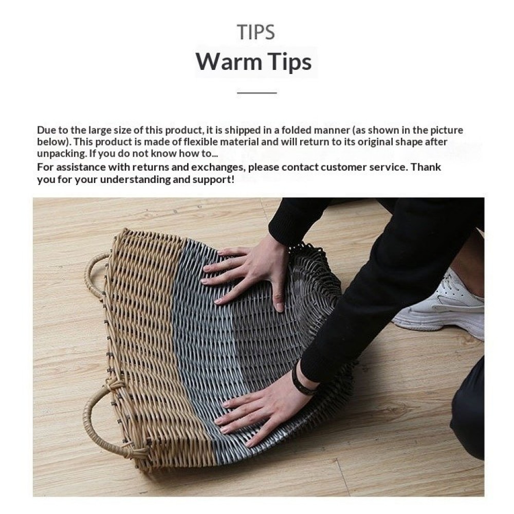 Plastic Rattan Woven Laundry Basket Storage Bin
