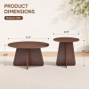 Retro-style Nesting Coffee Table Set. Available In Walnut Or Natural Wood Finishes. Round Nesting Side Tables With Crisscross Legs. Ideal For Living Rooms And Dining Rooms.