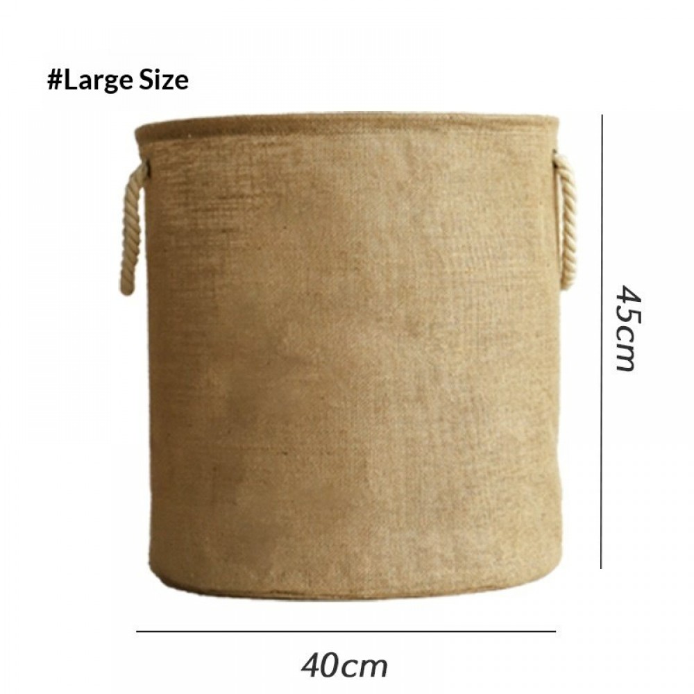 Jute Laundry Basket Handheld Cotton Rope Hamper