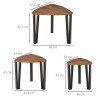 Nest Of Tables, Coffee Table Set Of 3, Triangle Nesting Tables With Metal Legs, Industrial End Side Table For Living Room, Walnut Wood Grain