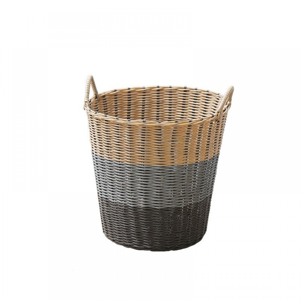 Plastic Rattan Woven Laundry Basket Storage Bin