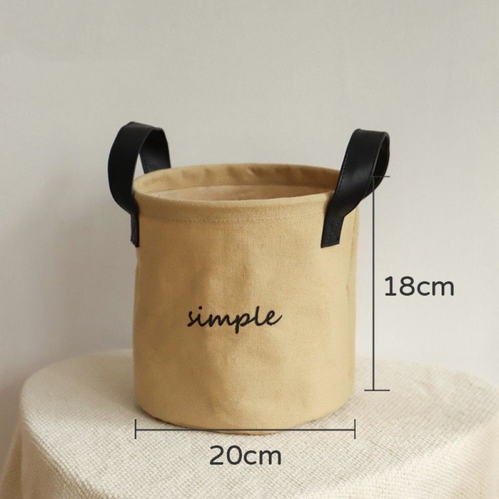 Cotton And Linen Foldable Storage Bucket Laundry Basket Dirty Clothes Storage Basket