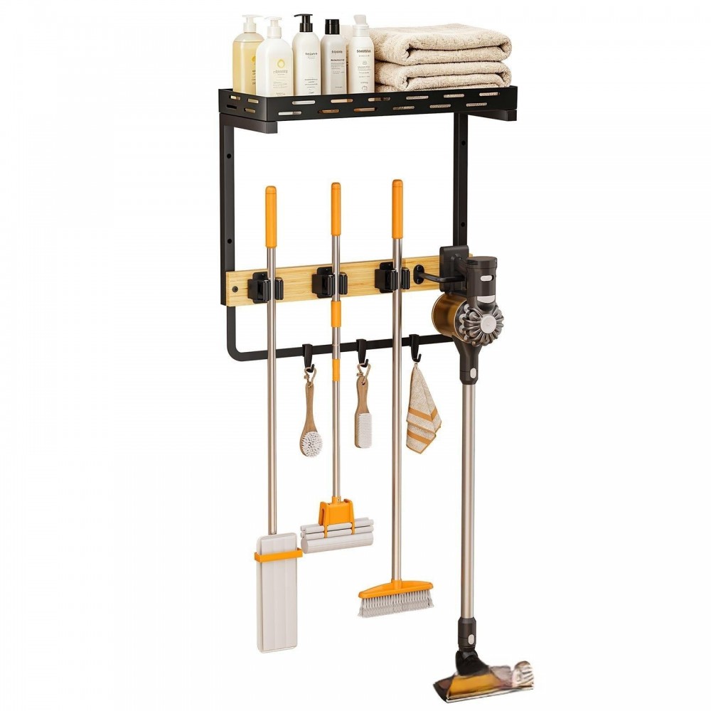 Household Wall-mounted Cleaning Tool Storage Rack