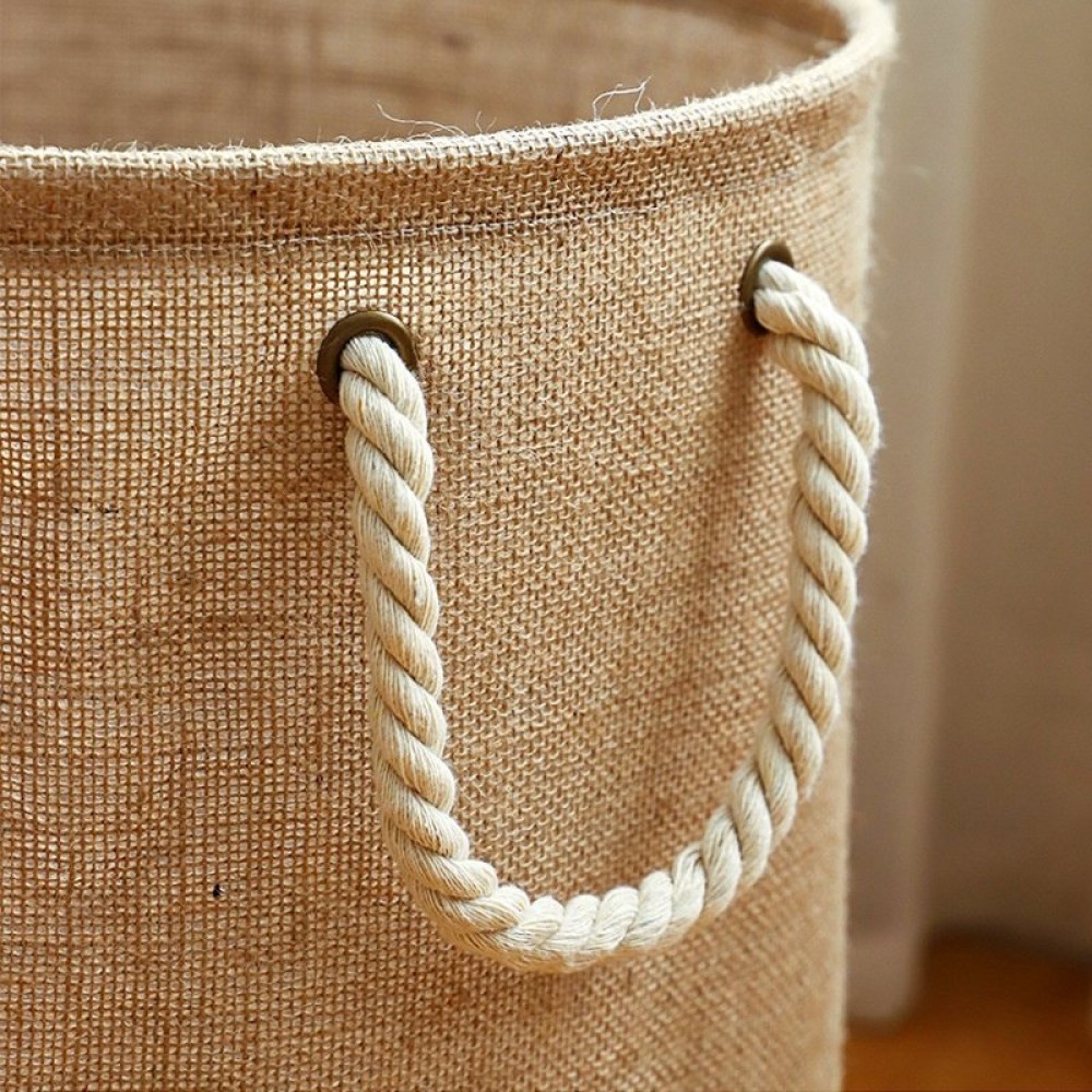 Jute Laundry Basket Handheld Cotton Rope Hamper