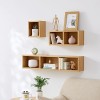 Solid Wood Wall Shelf Wall-mounted Lattice Bookshelf Bedroom Wall Decoration Multi-grid Storage Rack
