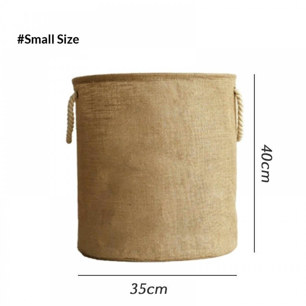 Jute Laundry Basket Handheld Cotton Rope Hamper