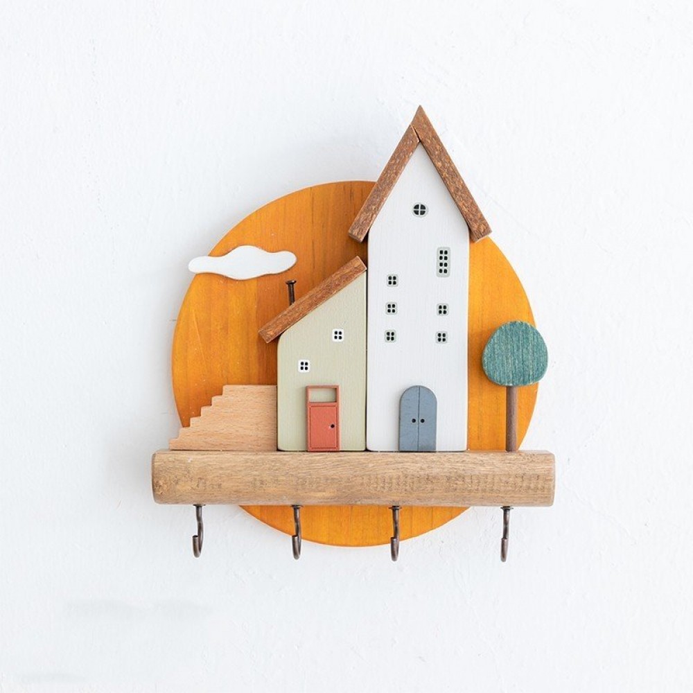 Wall Decoration Cute Key Wooden Storage Rack