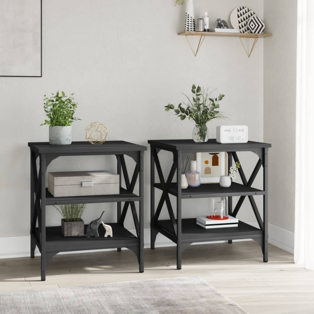 Side Tables, 2 pcs., 40x Wood-based material   Side Tables