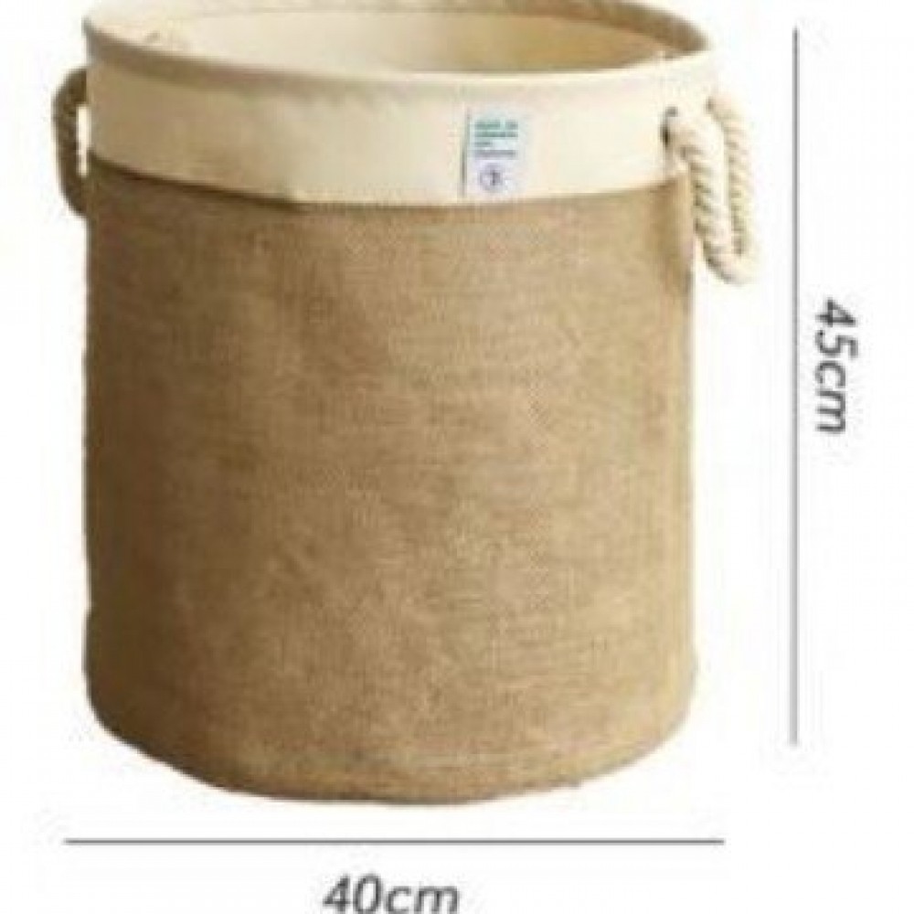 Jute Laundry Basket Handheld Cotton Rope Hamper