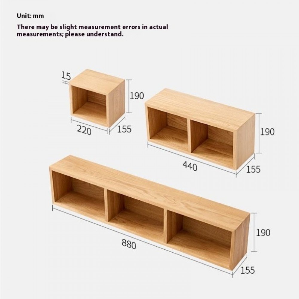 Solid Wood Wall Shelf Wall-mounted Lattice Bookshelf Bedroom Wall Decoration Multi-grid Storage Rack