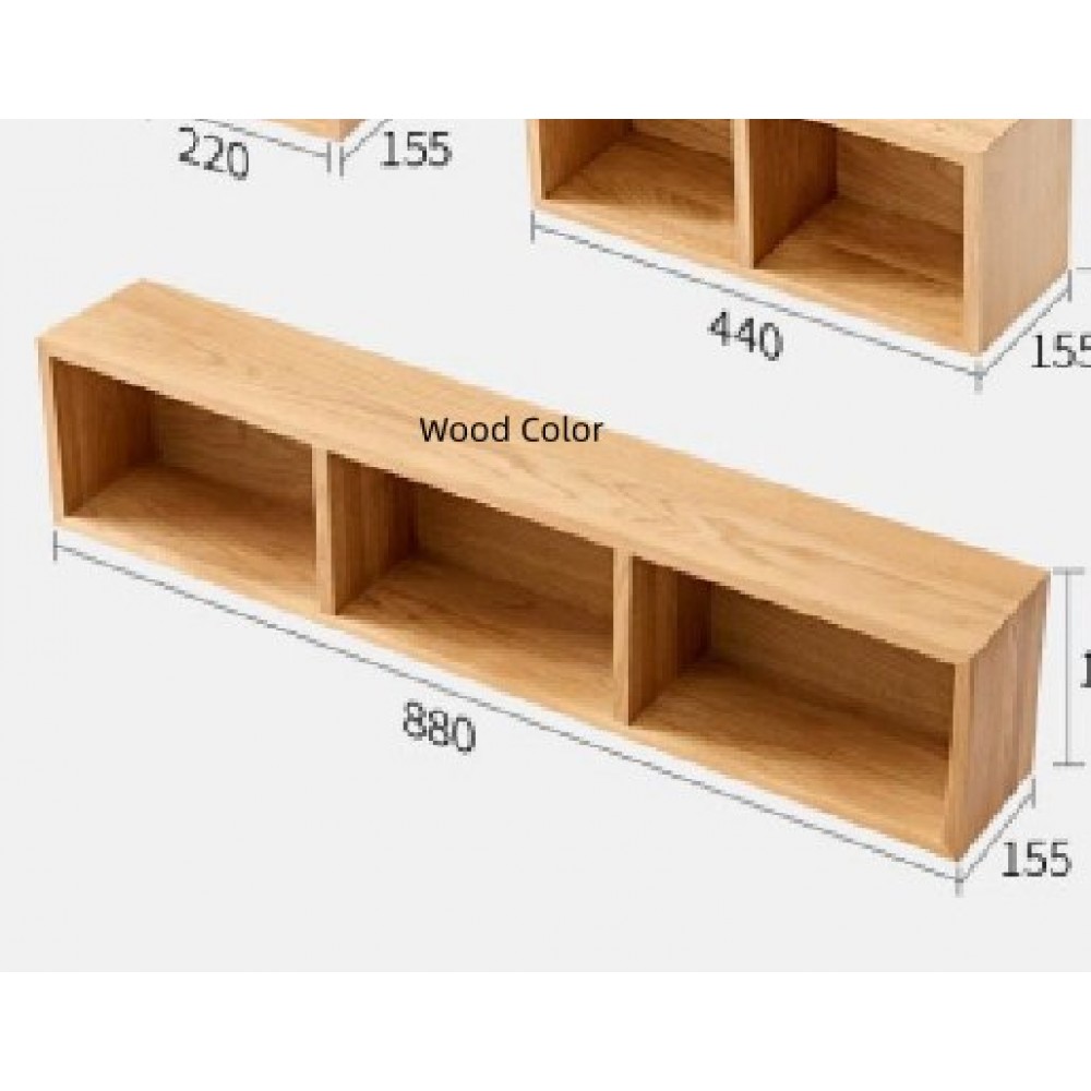 Solid Wood Wall Shelf Wall-mounted Lattice Bookshelf Bedroom Wall Decoration Multi-grid Storage Rack