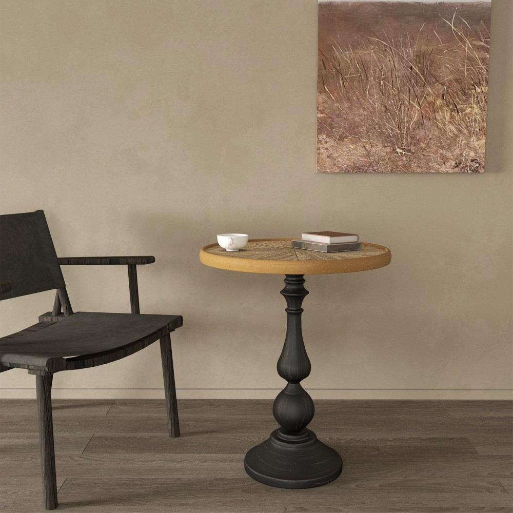 Wooden End Tables Retro Side Table French Country Accent Coffee Side Table Modern Small Round Tea Table Pedestal Side End Table For Living Room Household Restaurant Homestay