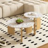 Modern Nesting Coffee Table Set, Side Tables, Living Room Coffee Table Set, Sofa Side Table And Balcony Table, 2-Piece Set