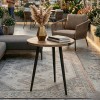 23.6 Inch Round Coffee Table Mid Century Modern End Table For Living Room Home Office Easy Assembly Oak