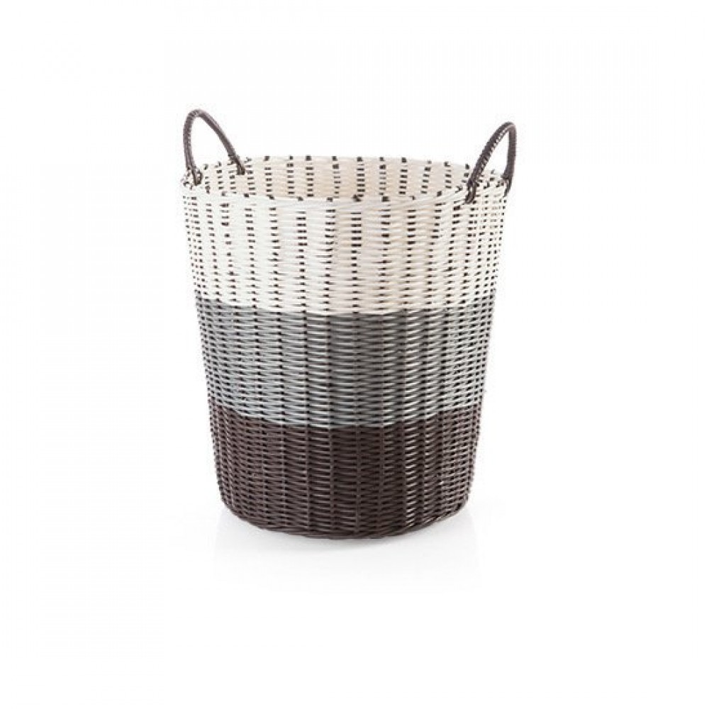 Plastic Rattan Woven Laundry Basket Storage Bin
