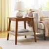 23  Mid-Century Side Table With Woven Shelf, Boho Side Table With Storage, Bedside Tables, Small Side Table For Living Room Couch Patio Home Office