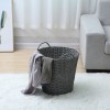 Plastic Rattan Woven Laundry Basket Storage Bin