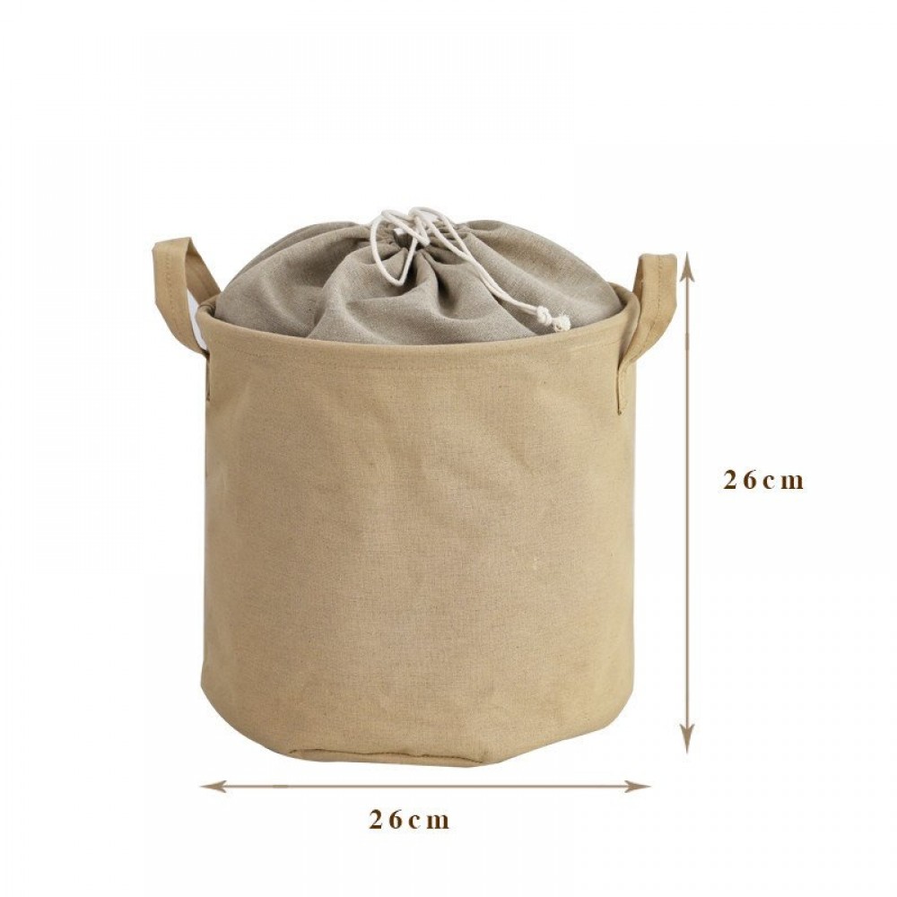 Cotton And Linen Foldable Storage Bucket Laundry Basket Dirty Clothes Storage Basket