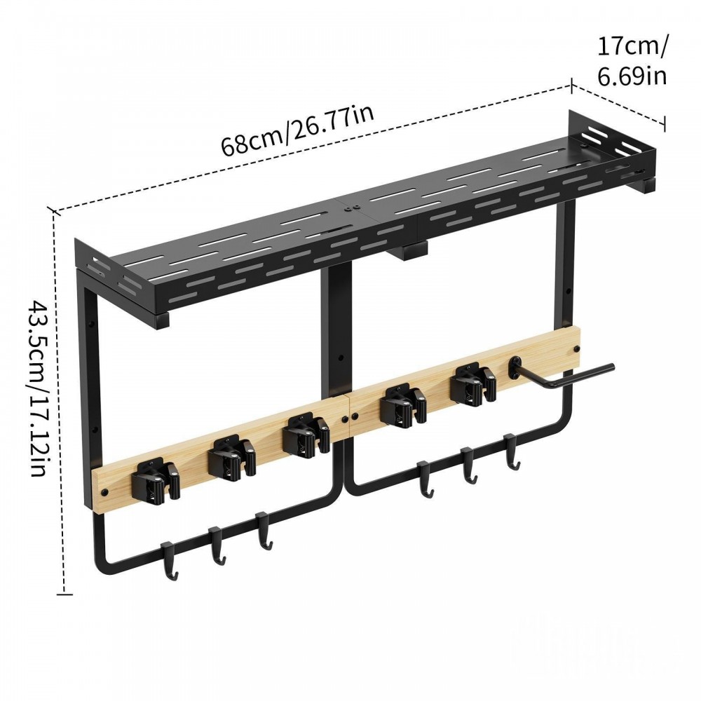 Household Wall-mounted Cleaning Tool Storage Rack
