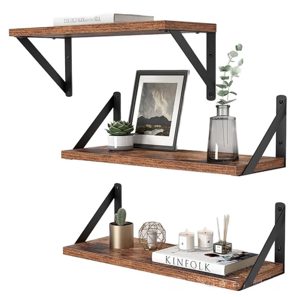 Wall-mounted Floating Shelf Rack, Wooden Wall Storage Organizer