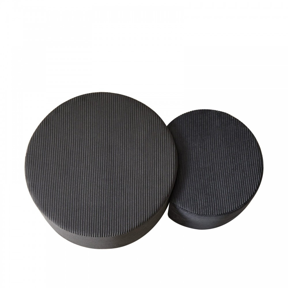 Nesting Coffee Table Set Of 2,Upholstered Round Coffee Tables Set Of 2 For Living Room, Modern Foam Round Coffee Table Side Table End Table Ottoman, No Assembly