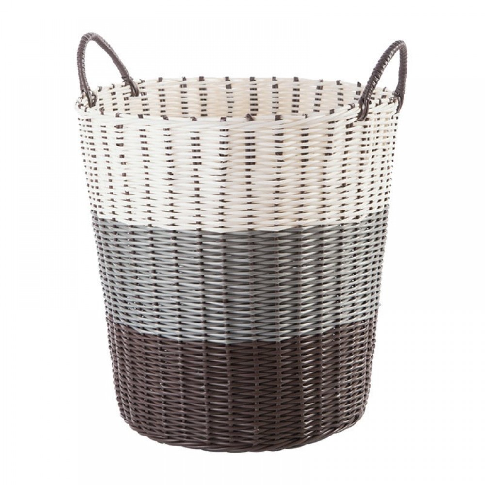 Plastic Rattan Woven Laundry Basket Storage Bin
