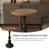 Wooden End Tables Retro Side Table French Country Accent Coffee Side Table Modern Small Round Tea Table Pedestal Side End Table For Living Room Household Restaurant Homestay